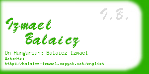 izmael balaicz business card